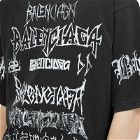 Balenciaga Men's Metal Logo T-Shirt in Faded Black/White