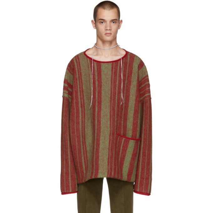 Photo: Acne Studios Green and Red Wool Sweater