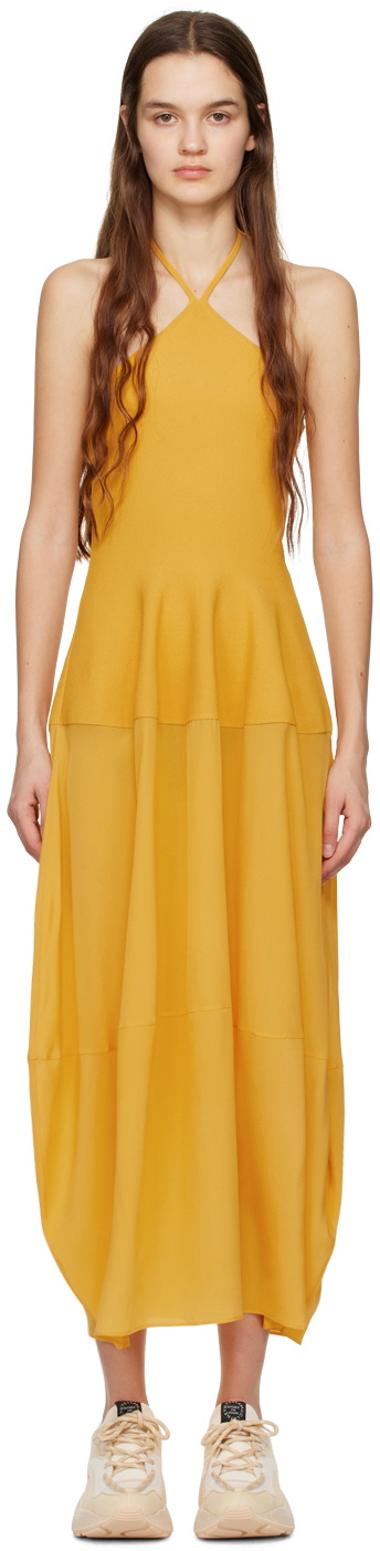 Stella McCartney Yellow Halter Midi Dress Stella McCartney