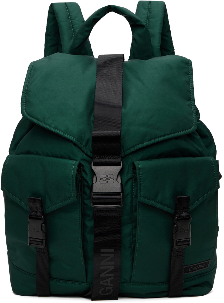 GANNI リュックバッグ　グリーン GANNI Green Tech Backpack GANNI