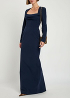 Rebecca Vallance Nemy Crepe Maxi Dress Navy