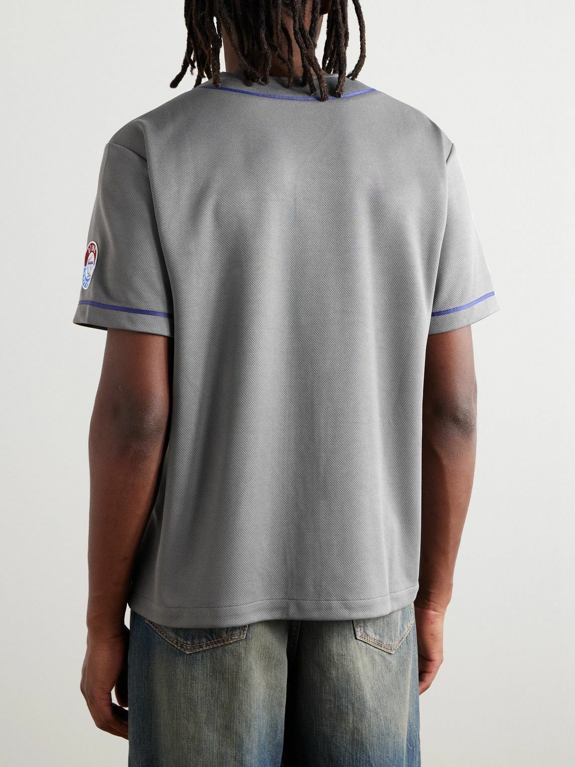 DIME - League Logo-Appliquéd Jersey Shirt - Gray Dime