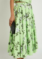 Emilia Wickstead Rhea Floral-print Cotton Midi Skirt Green