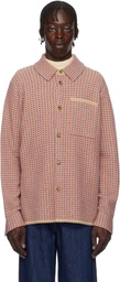 Guest in Residence Beige & Red Tweed Work Overshirt