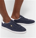 Aprix - Leather-Trimmed Suede Sneakers - Men - Midnight blue