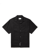 4SDESIGNS - Camp-Collar Metallic Cotton-Blend Bouclé-Tweed Shirt - Black