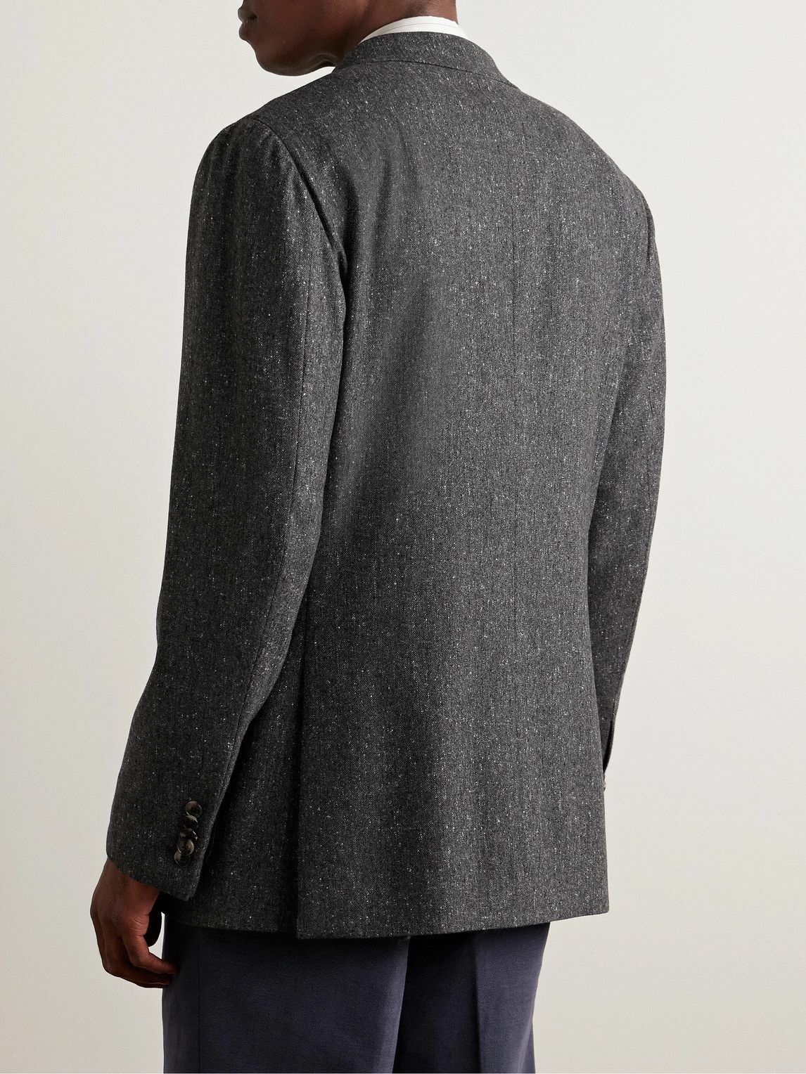 UMIT BENAN B - Double-Breasted Wool and Cashmere-Blend Blazer - Gray