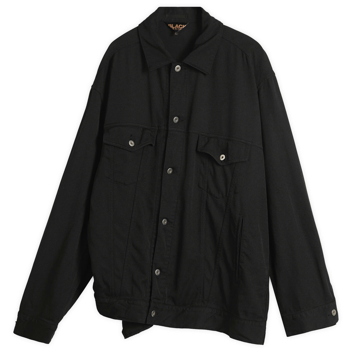 Comme des Garçons Men's Wool Gabardine Trucker Jacket in Black