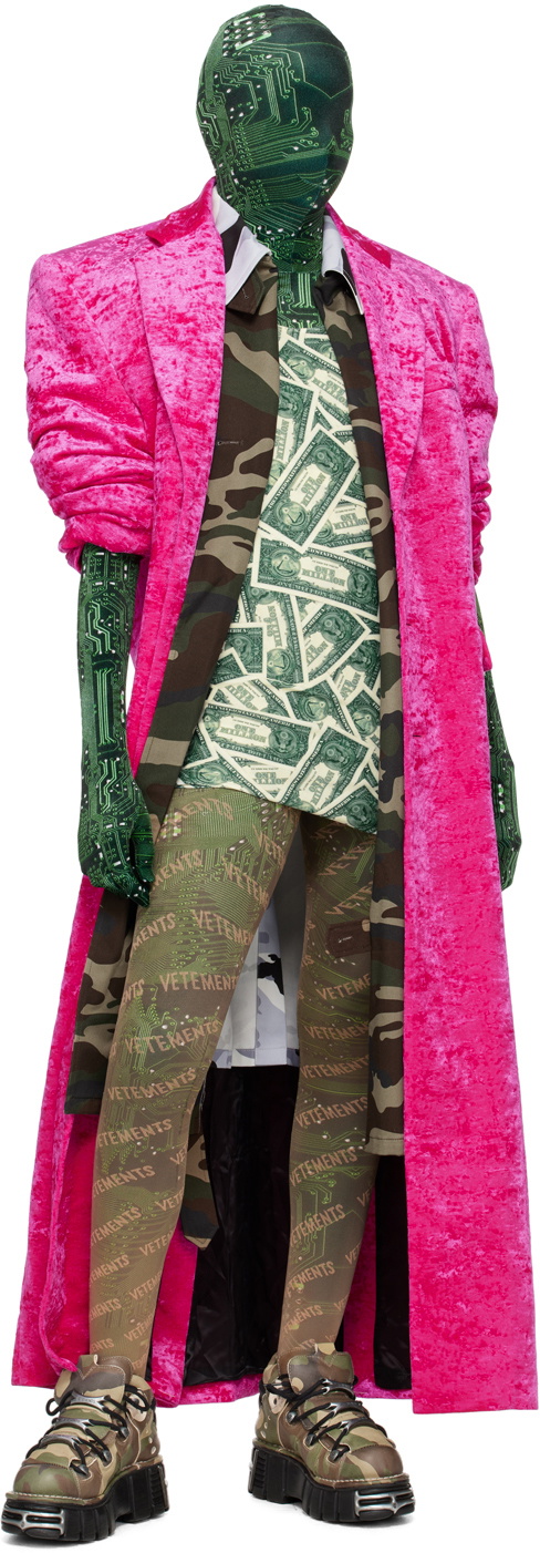 VETEMENTS Pink Button Up Coat