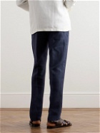 Loro Piana - Tapered Linen Trousers - Blue