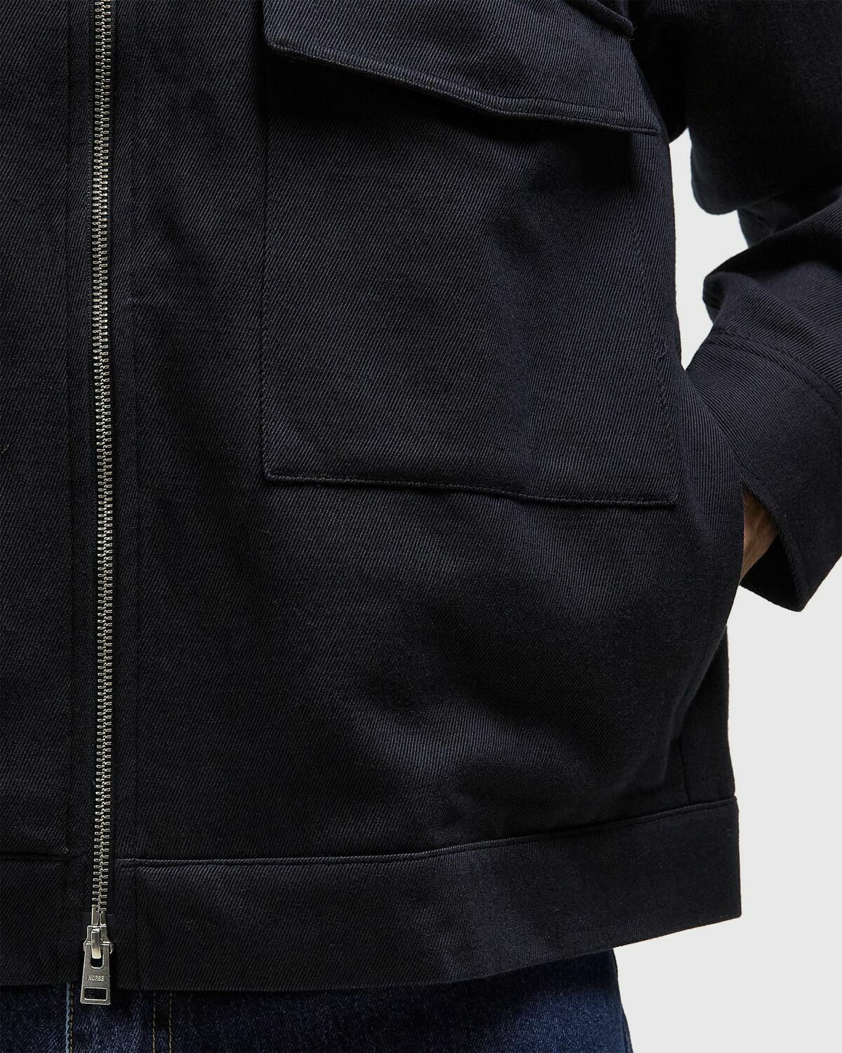 Norse Projects Aksel Cavalry Cotton Wool Windstopper Jacket Blue Mens Windbreaker