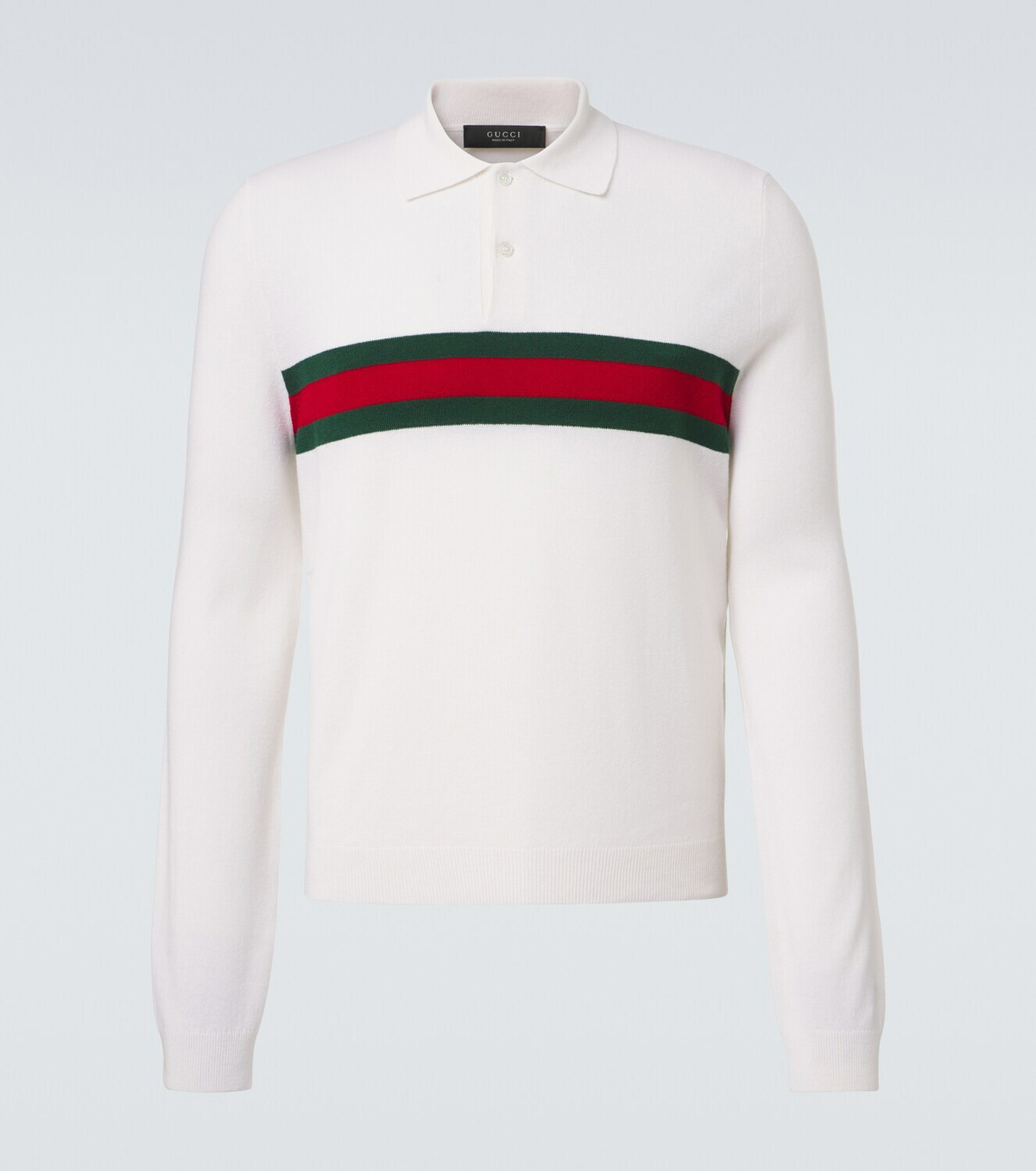 Gucci Web Stripe cashmere polo shirt