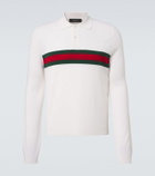 Gucci Web Stripe cashmere polo shirt