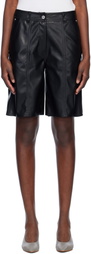 Stand Studio Black Julieta Faux-Leather Shorts