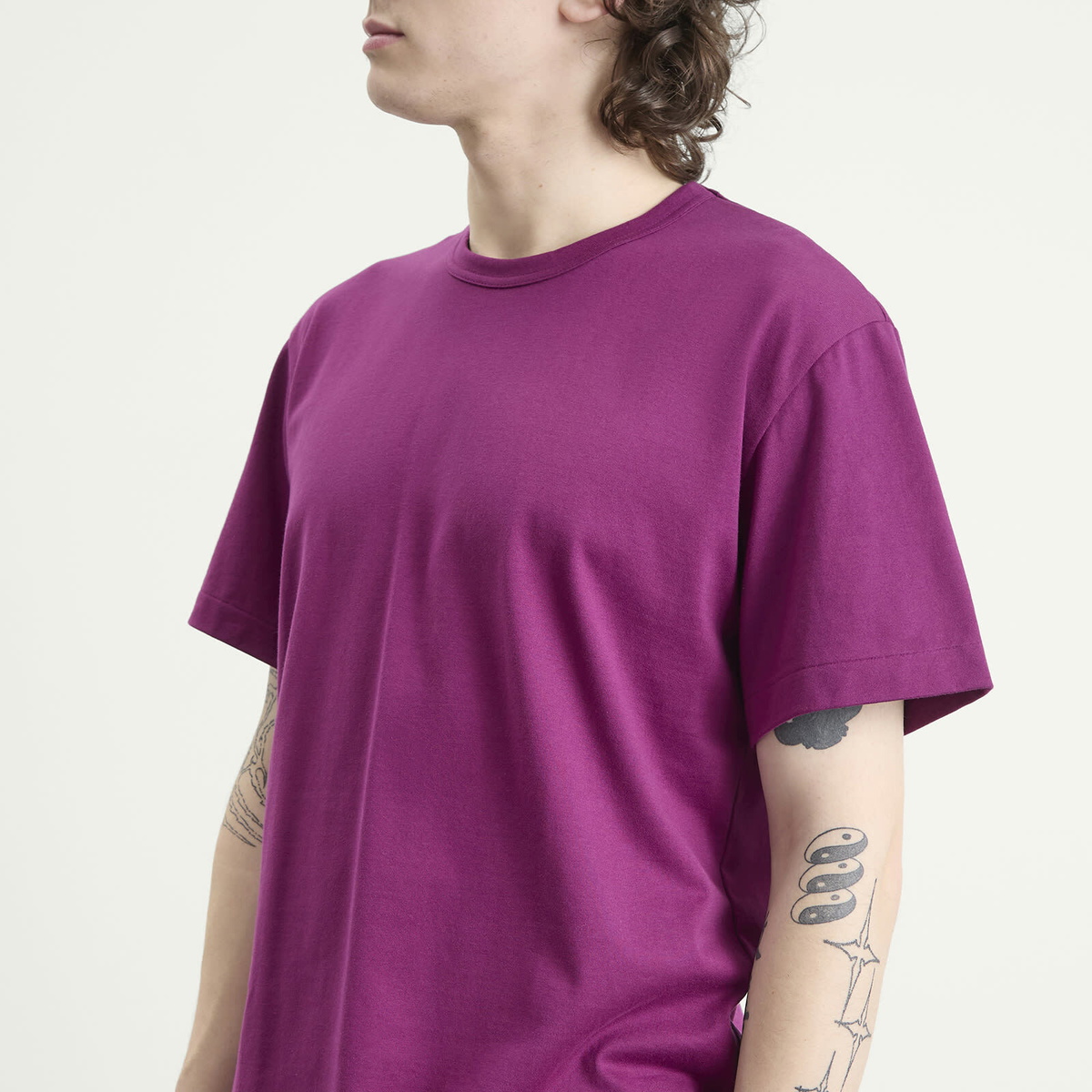 Comme des Garçons Homme Plus Men's Plain Cotton T-Shirt in Purple