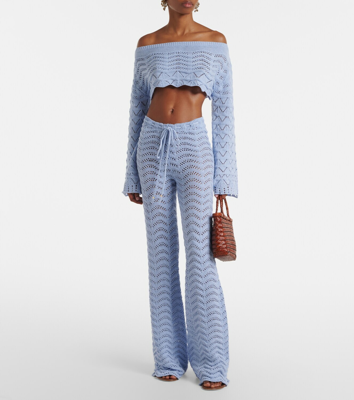 Bananhot Helena crochet cotton-blend crop top
