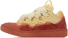 Lanvin Yellow & Red Leather Curb Sneakers