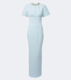 Rachel Gilbert Dovetta embellished crêpe corset gown