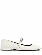 VERSACE 20mm Leather Ballerina Flats