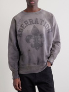 SAINT MXXXXXX - Abberation Distressed Printed Cotton-Jersey Sweater - Gray