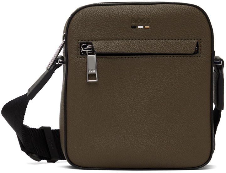 Photo: BOSS Brown Faux-Leather Reporter Bag