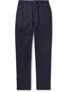 Incotex - Straight-Leg Cotton-Blend Gabardine Trousers - Blue