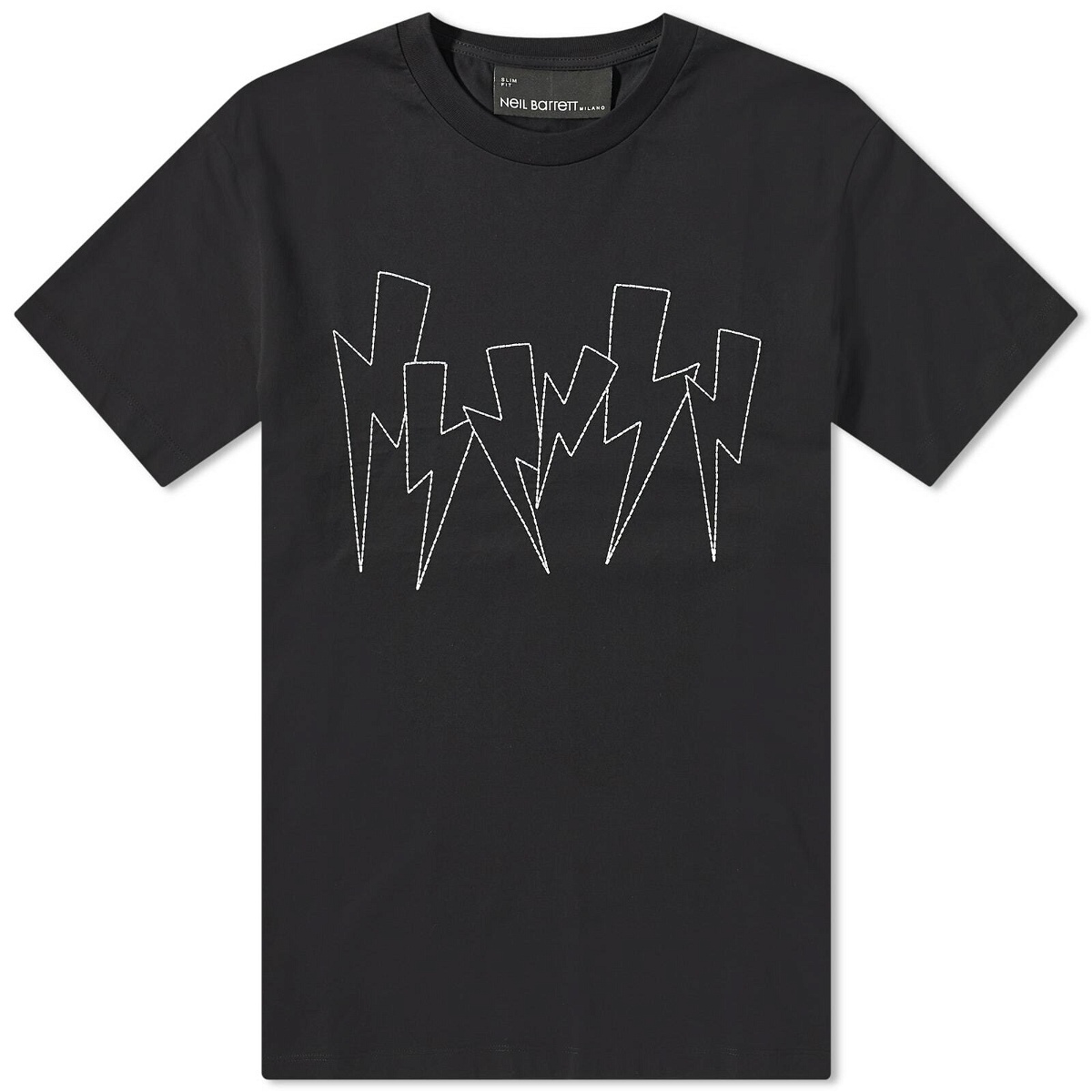 Neil Barrett Men's Jumbled Bolts Embroidered T-Shirt in Black/White ...