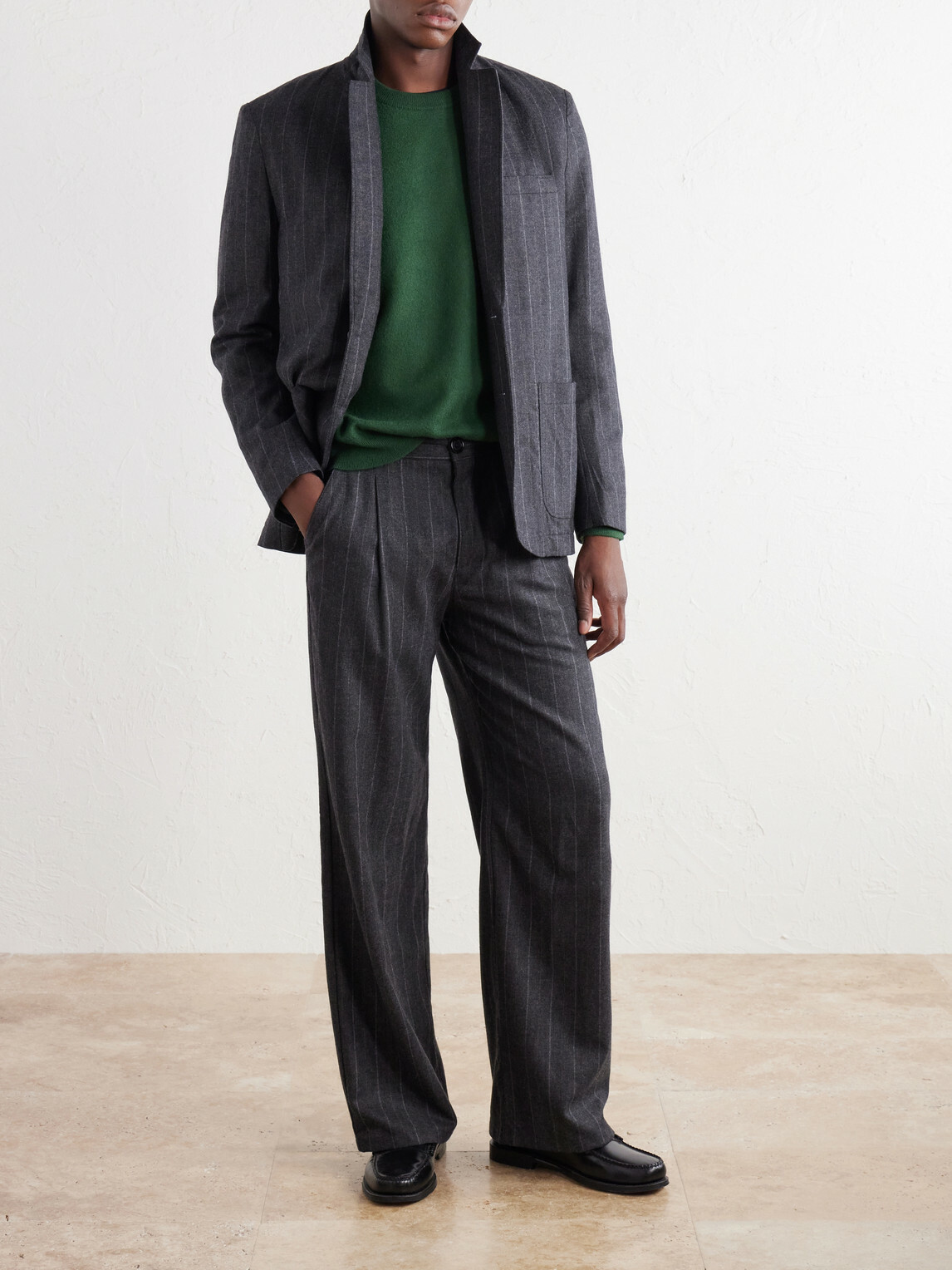 NN07 - Jasper 60062 Felted Wool Sweater - Green