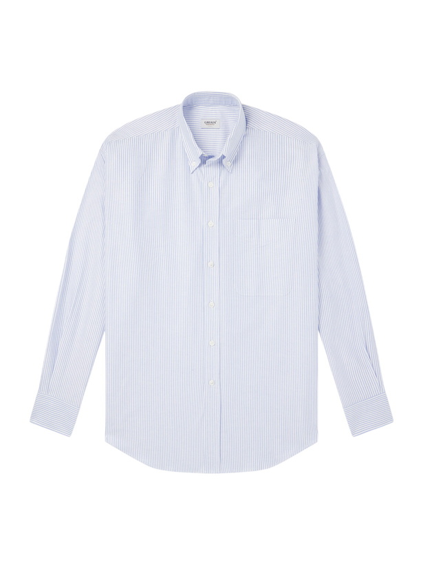 Photo: Ghiaia Cashmere - Cotton Oxford Shirt - Blue