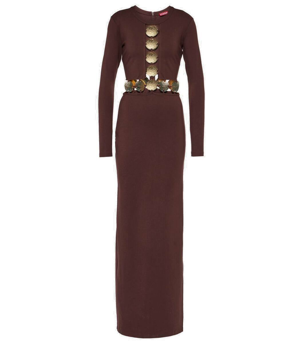 Staud Delphine embellished jersey maxi dress Staud