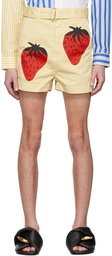 JW Anderson Beige Strawberry Chino Shorts