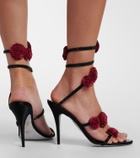 Rene Caovilla Cleo floral-appliqué satin sandals