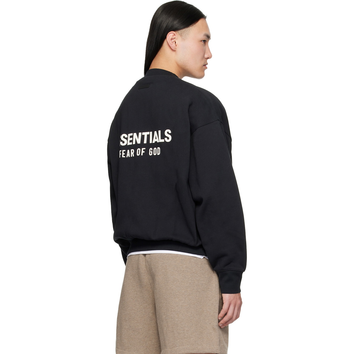 Fear of God ESSENTIALS Black Classic Crewneck Sweatshirt