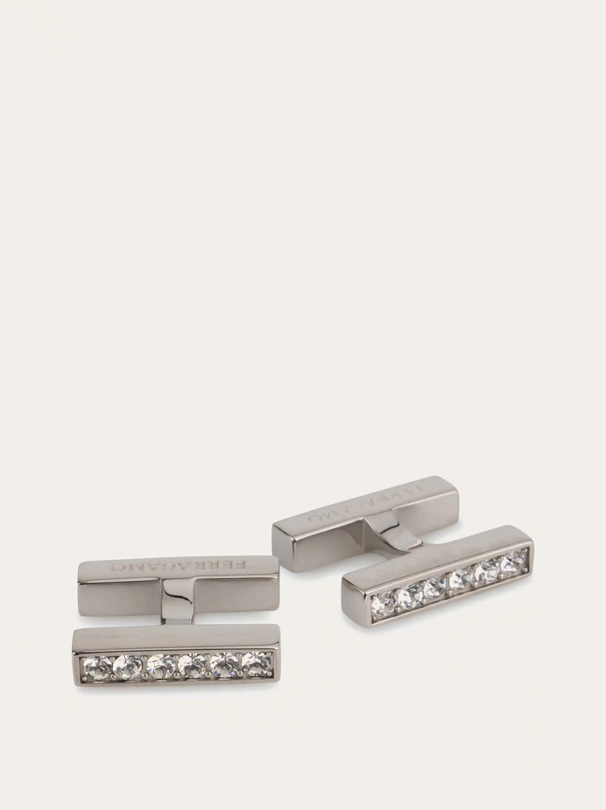 Ferragamo Mens Crystal embellished cufflinks in Blue