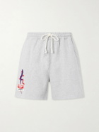 Cherry Los Angeles - Logo-Embroidered Cotton Shorts - Gray
