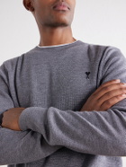 AMI PARIS - ADC Logo-Embroidered Merino Wool Sweater - Gray