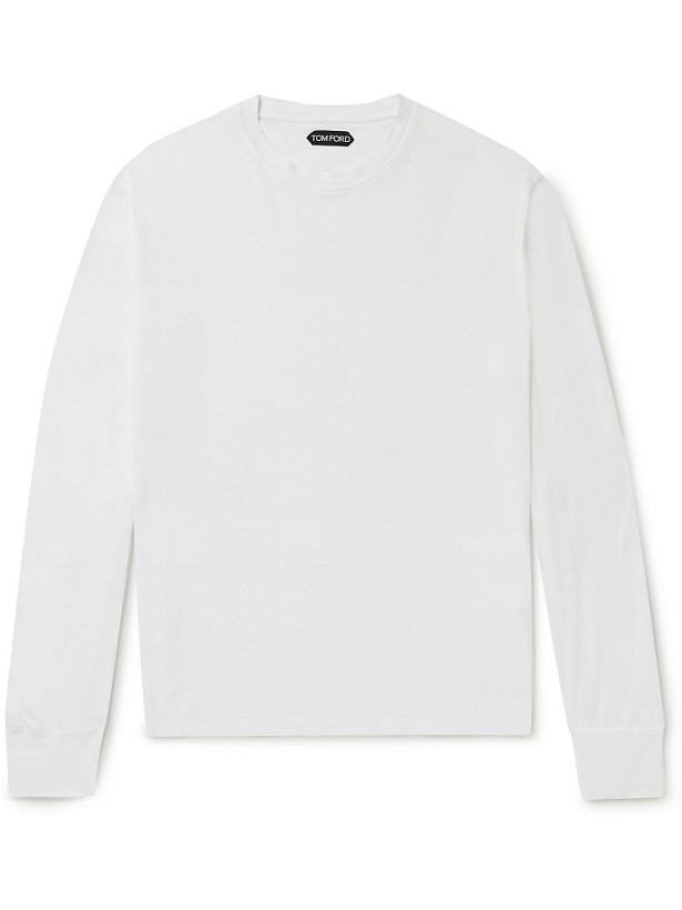 Photo: TOM FORD - Lyocell and Cotton-Blend T-Shirt - White