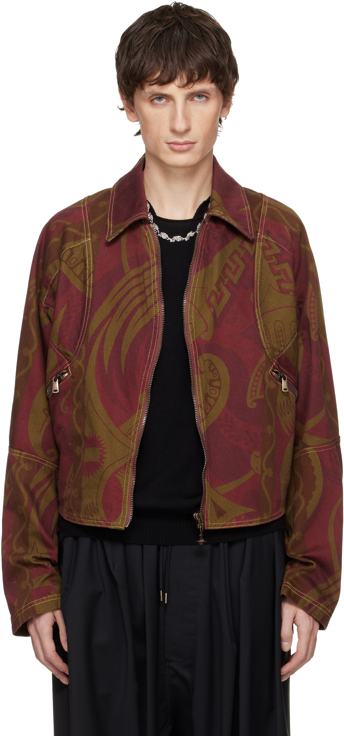 Vivienne Westwood Brown & Red Pourpoint Denim Jacket