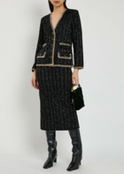 Veronica Beard Corbin Sequin-embellished Knit Midi Skirt Black