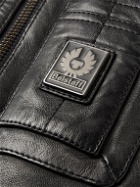 Belstaff - Finsbury Logo-Appliquéd Leather Bomber Jacket - Black