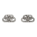 Balenciaga Silver XS BB Stud Earrings
