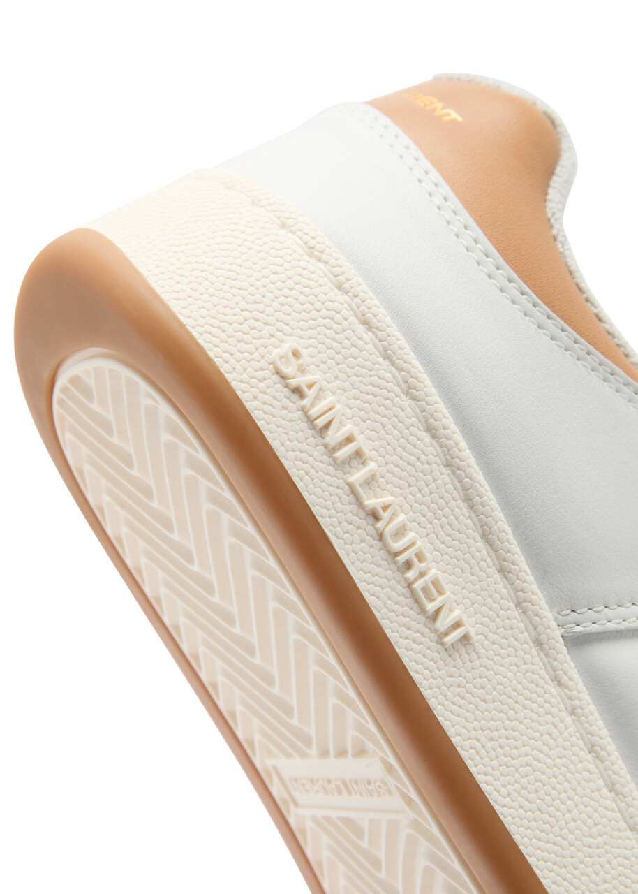 Saint Laurent Panelled Leather Sneakers White