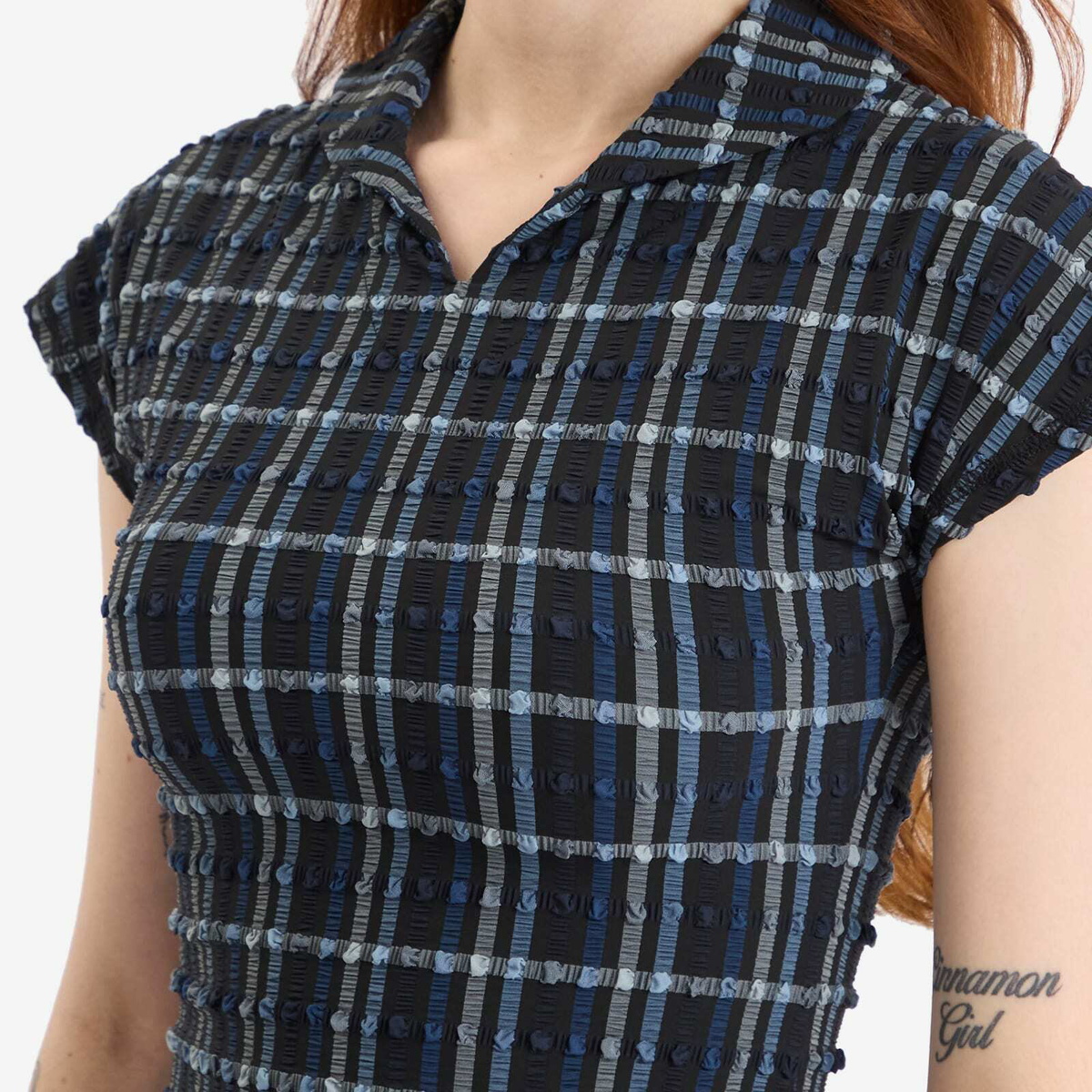Peachy Den Women's Cindy Polo Top in Selvedge