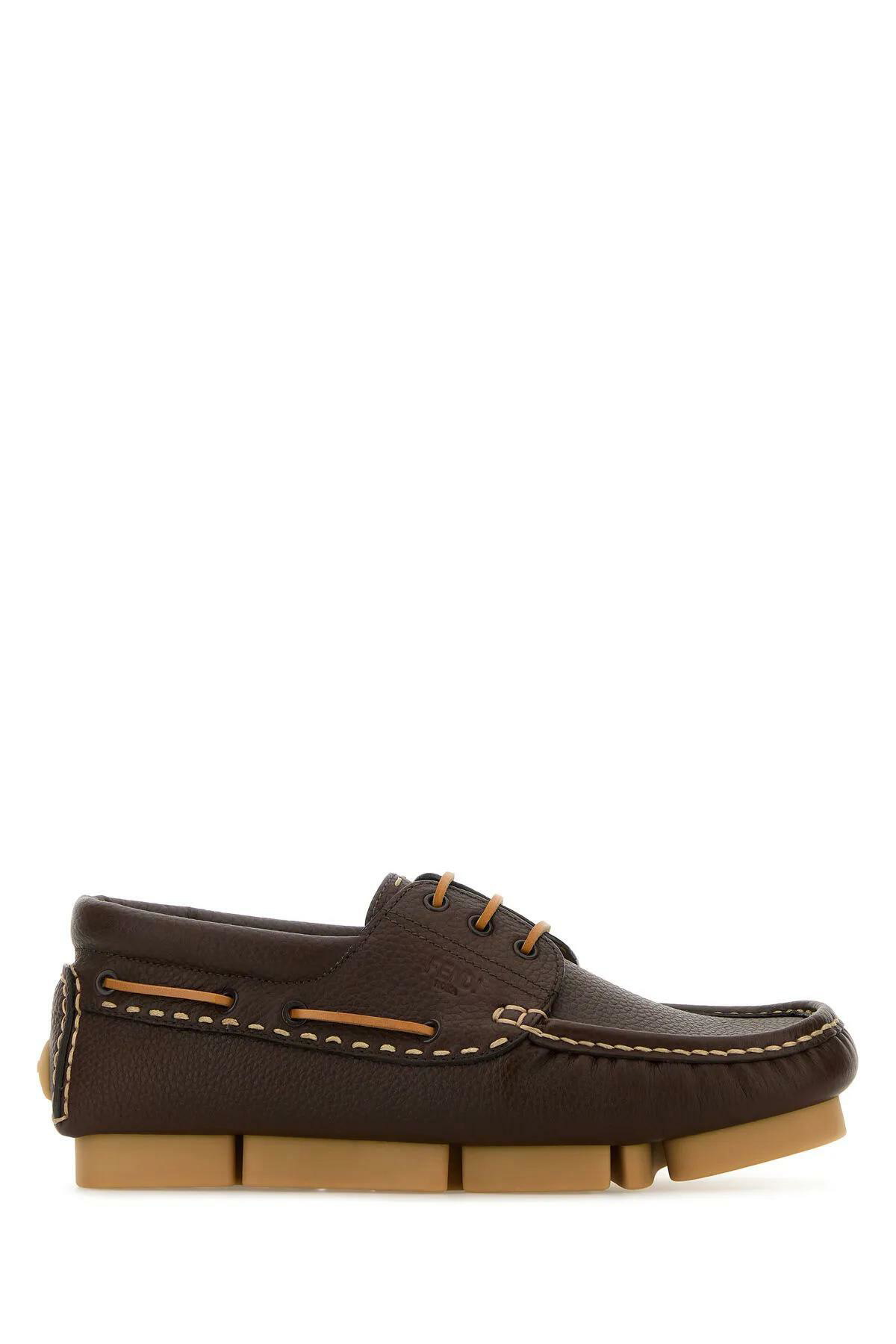 Fendi Brown Suede O Lock Light Loafersâ Fendi