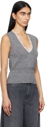 JW Anderson Gray V-Neck Lace Trim Vest