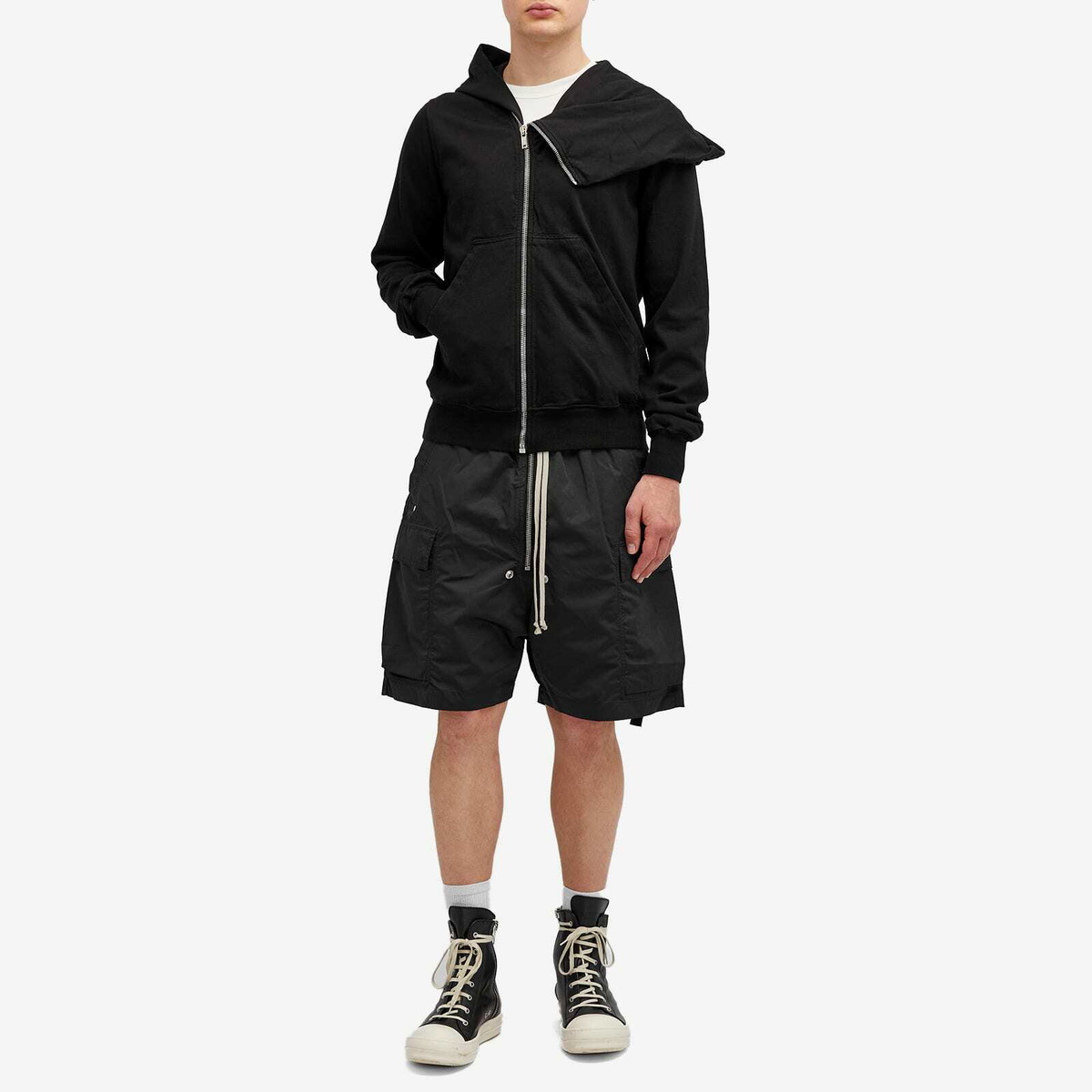 Rick Owens DRKSHDW Men's Mountain Hoodie in Black Rick Owens