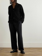 Amomento - Crocheted Zip-Up Cardigan - Black