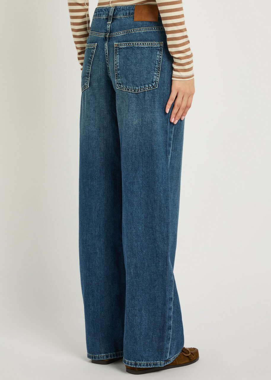Free People Nia Wide-leg Boyfriend Denim Jeans Light Blue