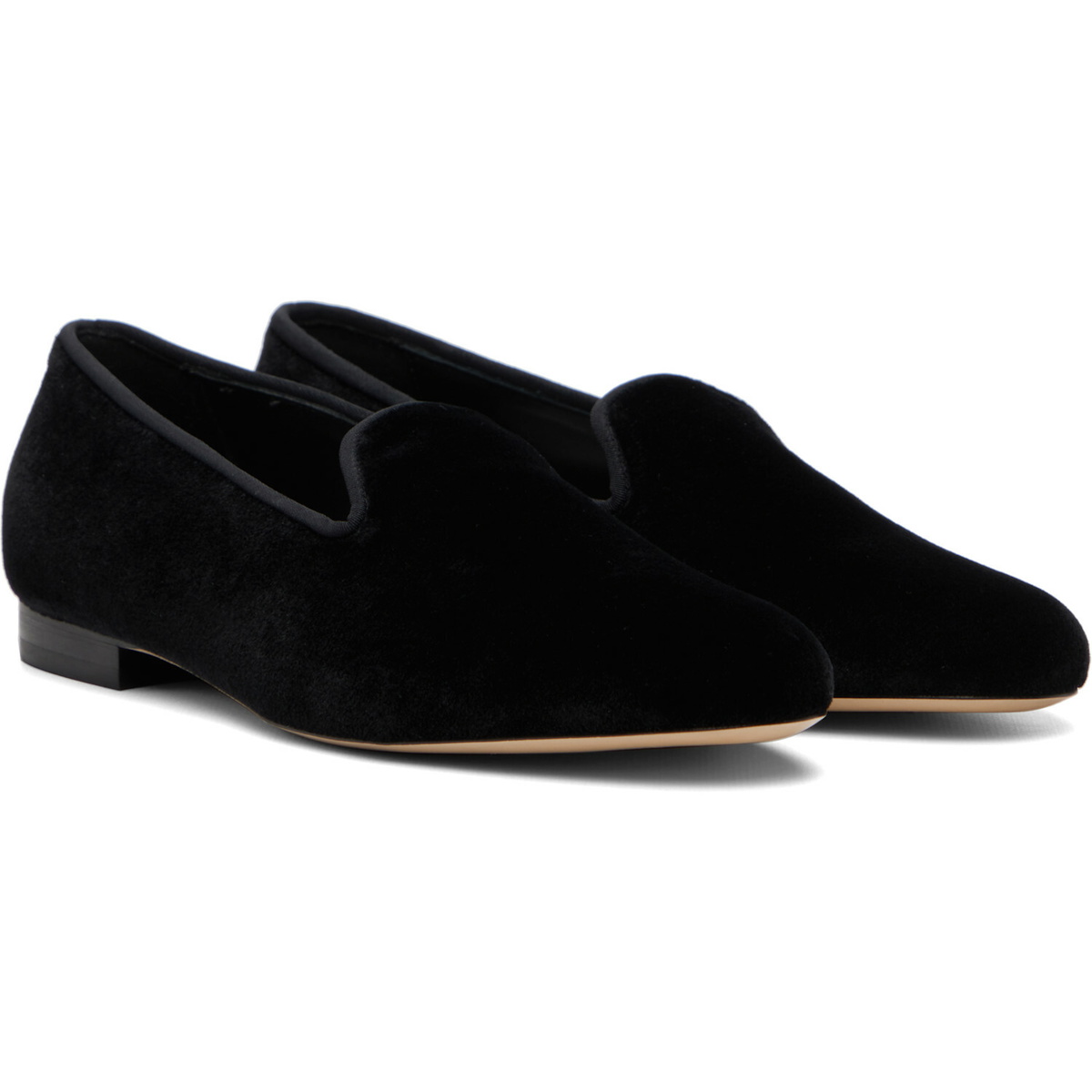 TOTEME Black Velvet Loafers