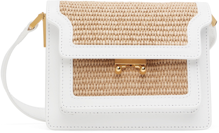 Marni White & Beige Mini Trunk Bag Marni